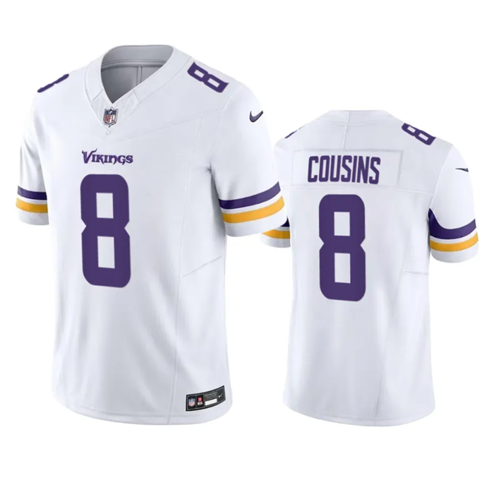 Minnesota Vikings #8 Kirk Cousins White 2023 F.U.S.E. Vapor Untouchable Stitched Jersey